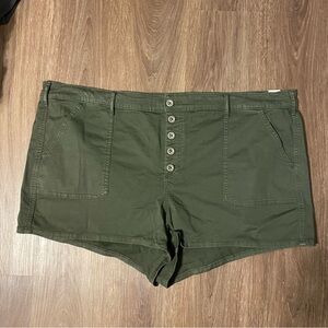 Torrid Olive Green Cargo Style Short Shorts Button Fly
